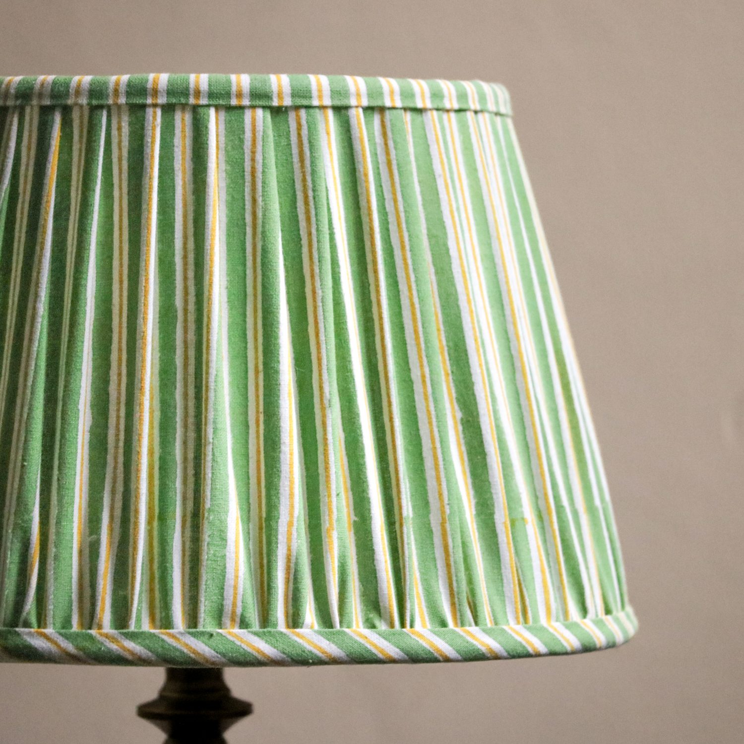 lampshades, block print lampshades, lighting, block print lighting, striped lampshades, handmade lampshades, English block print, indian bock print, block print home fabrics, block print homewares, shenouk, luxury lampshades, bespoke lampshades, blue lampshades, pink lampshades, English country style, English interiors