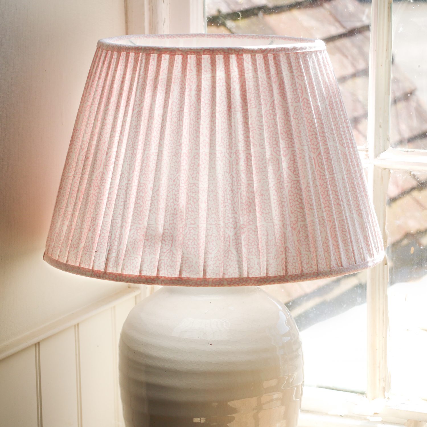 block print, block print lampshades, English interiors, English lampshades, gathered lampshades, indian textiles, country house decor, online shopping uk, online block print uk, block print lampshades, indian block print lampshade, luxury lighting