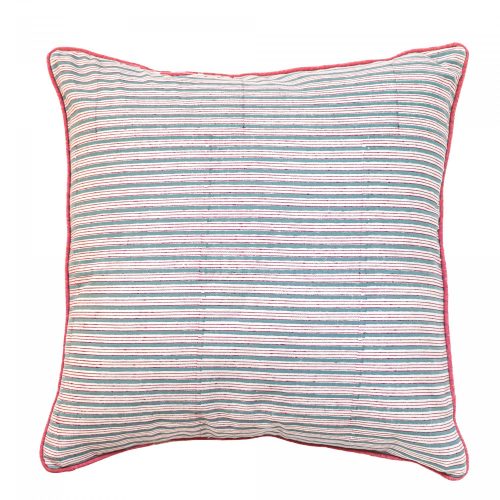 cushions, block print cushions, striped cushions, shenouk, luxury cushions, uk block print, online shopping block print, handmade cushions, blue cushions, pink cushions, sofa cushions, bedroom cushions