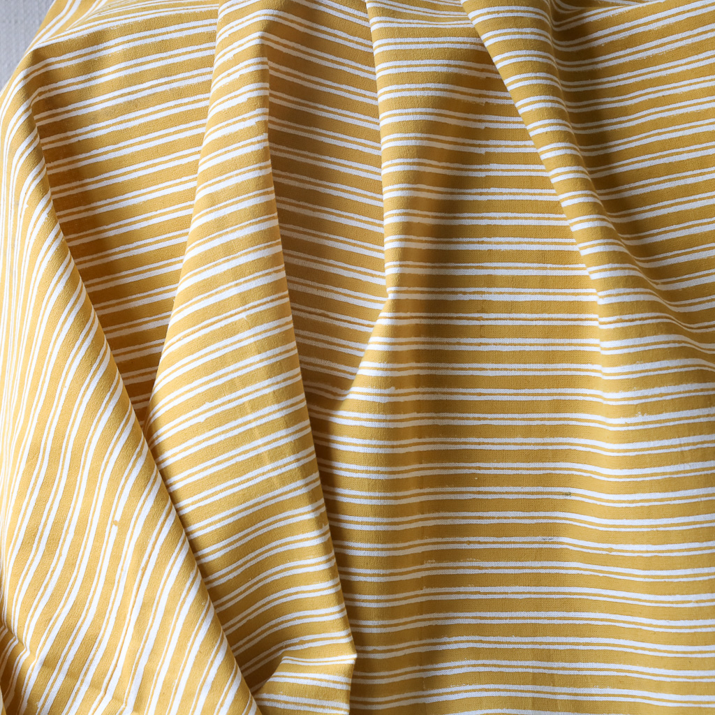 Southampton Yellow Fabric. Indian block print fabric. Block print fabric.