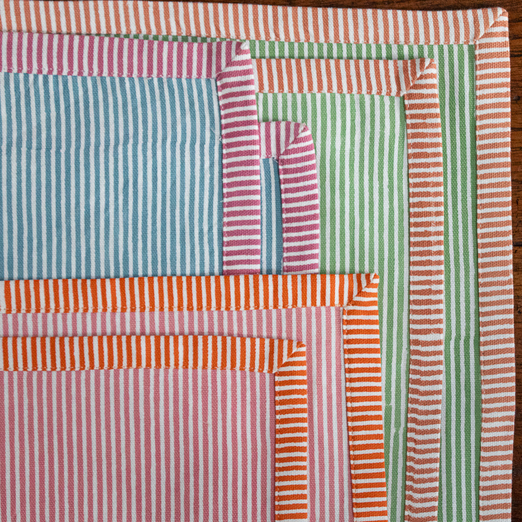 shenouk, placemats, table mats, block print, block print table linen, block print placemats, striped placemats, striped table linen, luxury table linen, block print tablecloths, indian textiles, indian block print, online shopping block print, online shopping table linen, online shopping placemats, block print uk