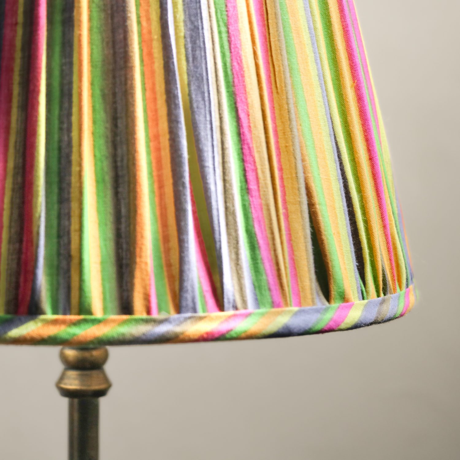 Baja Lampshade lampshades, block print lampshades, lighting, block print lighting, striped lampshades, handmade lampshades, English block print, indian bock print, block print home fabrics, block print homewares, shenouk, luxury lampshades, bespoke lampshades, blue lampshades, pink lampshades, English country style, English interiors, striped lampshades