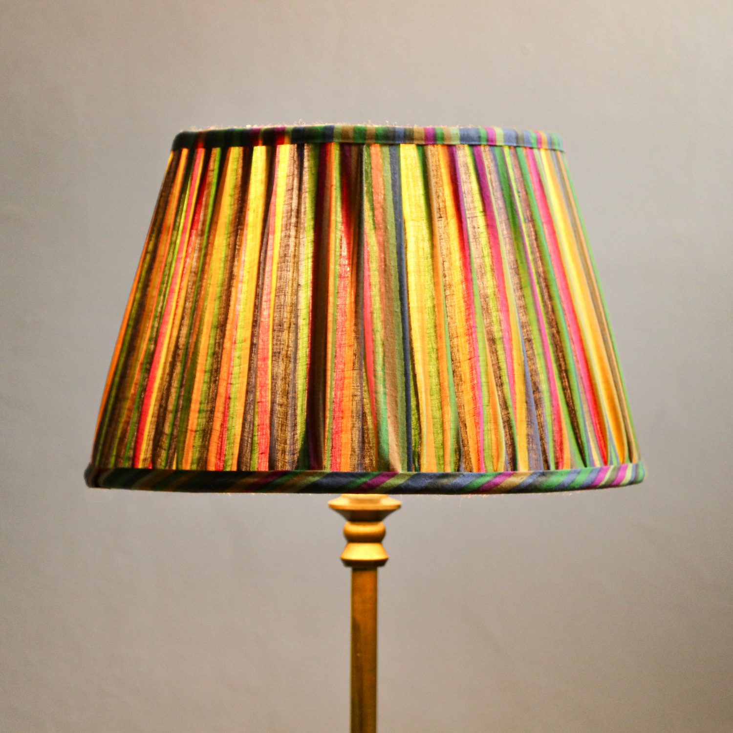 Baja Lampshade lampshades, block print lampshades, lighting, block print lighting, striped lampshades, handmade lampshades, English block print, indian bock print, block print home fabrics, block print homewares, shenouk, luxury lampshades, bespoke lampshades, blue lampshades, pink lampshades, English country style, English interiors, striped lampshades
