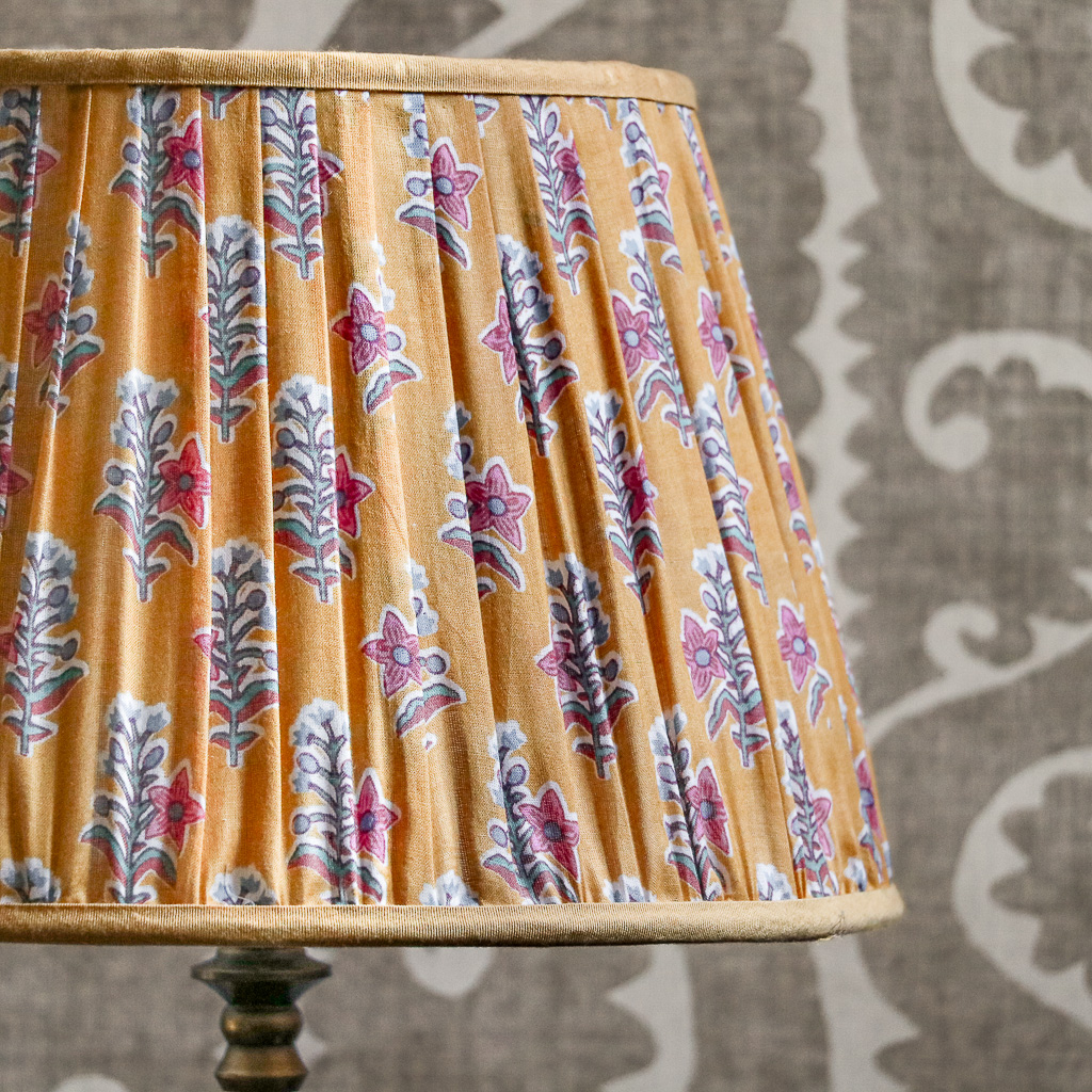 Galle Lampshade, Indian block print fabric, block print fabric, block print lampshades
