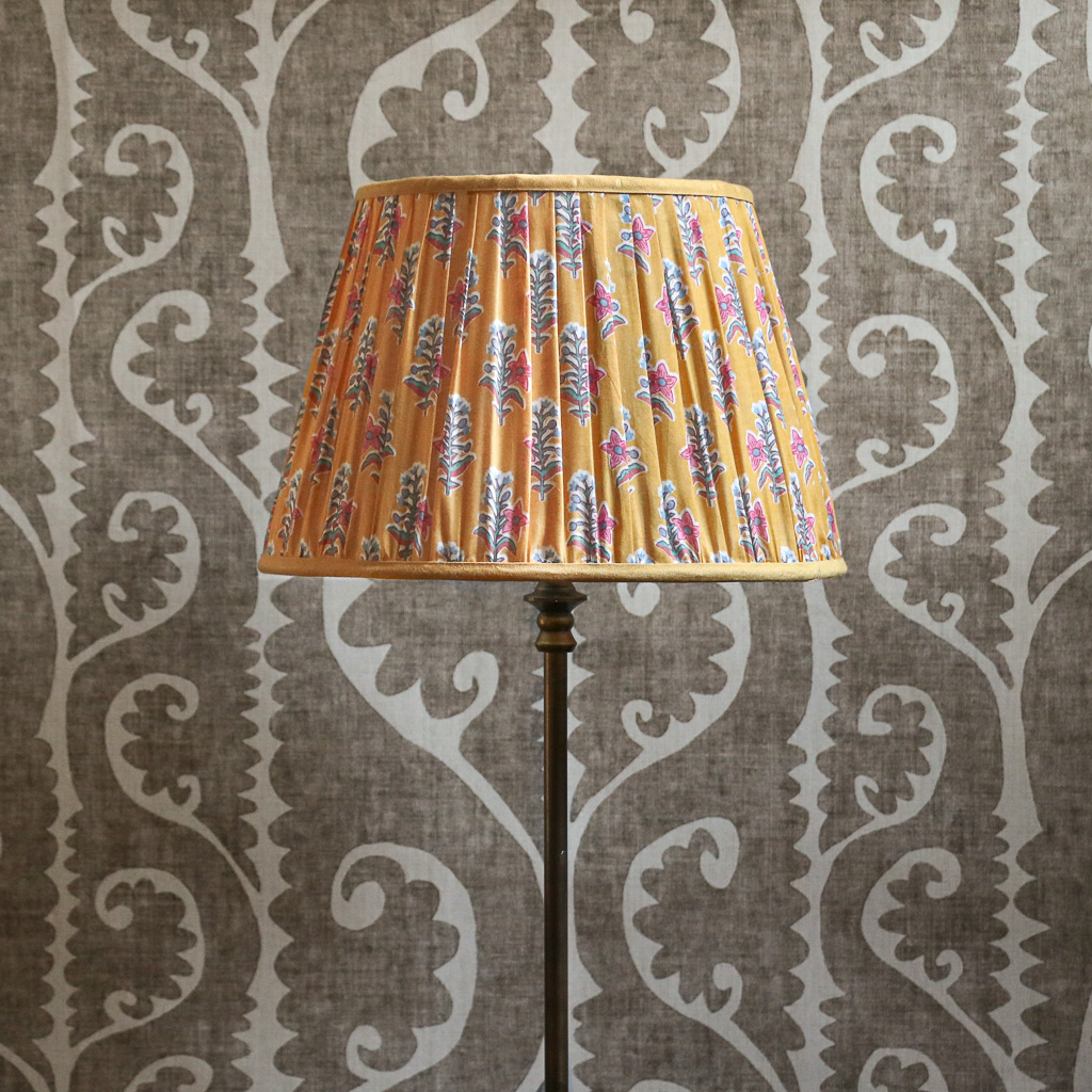 Galle Lampshade, Indian block print fabric, block print fabric, block print lampshades
