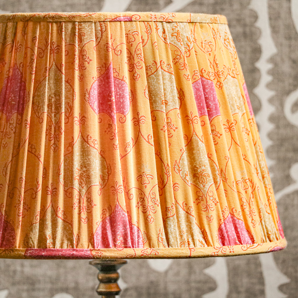 Megève Lampshade, Indian block print fabric, block print fabric, block print lampshades