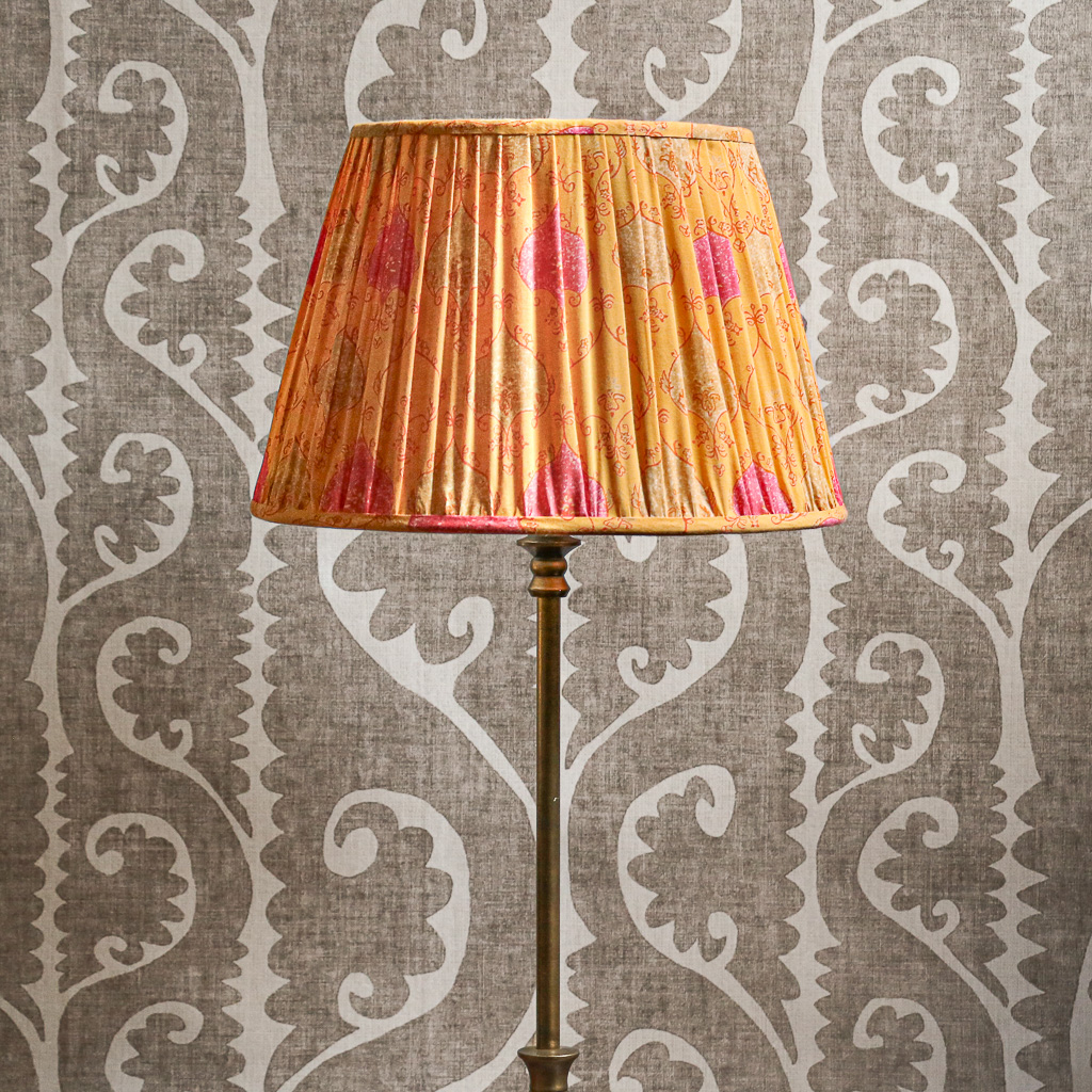 Megève Lampshade, Indian block print fabric, block print fabric, block print lampshades
