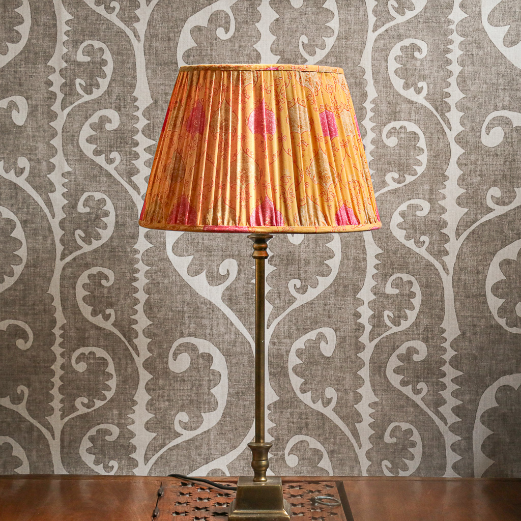 Megève Lampshade, Indian block print fabric, block print fabric, block print lampshades