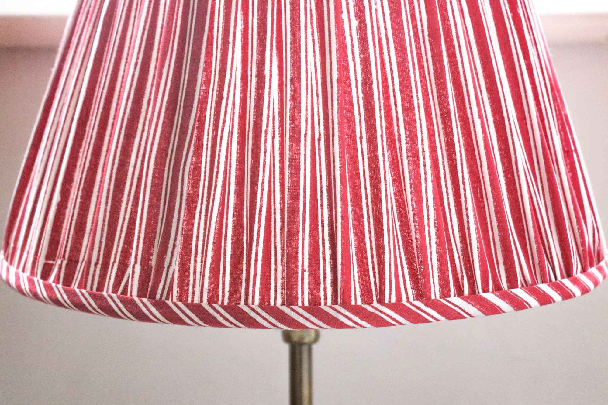 lampshades, block print lampshades, lighting, block print lighting, striped lampshades, handmade lampshades, English block print, indian bock print, block print home fabrics, block print homewares, shenouk, luxury lampshades, bespoke lampshades, blue lampshades, pink lampshades, English country style, English interiors