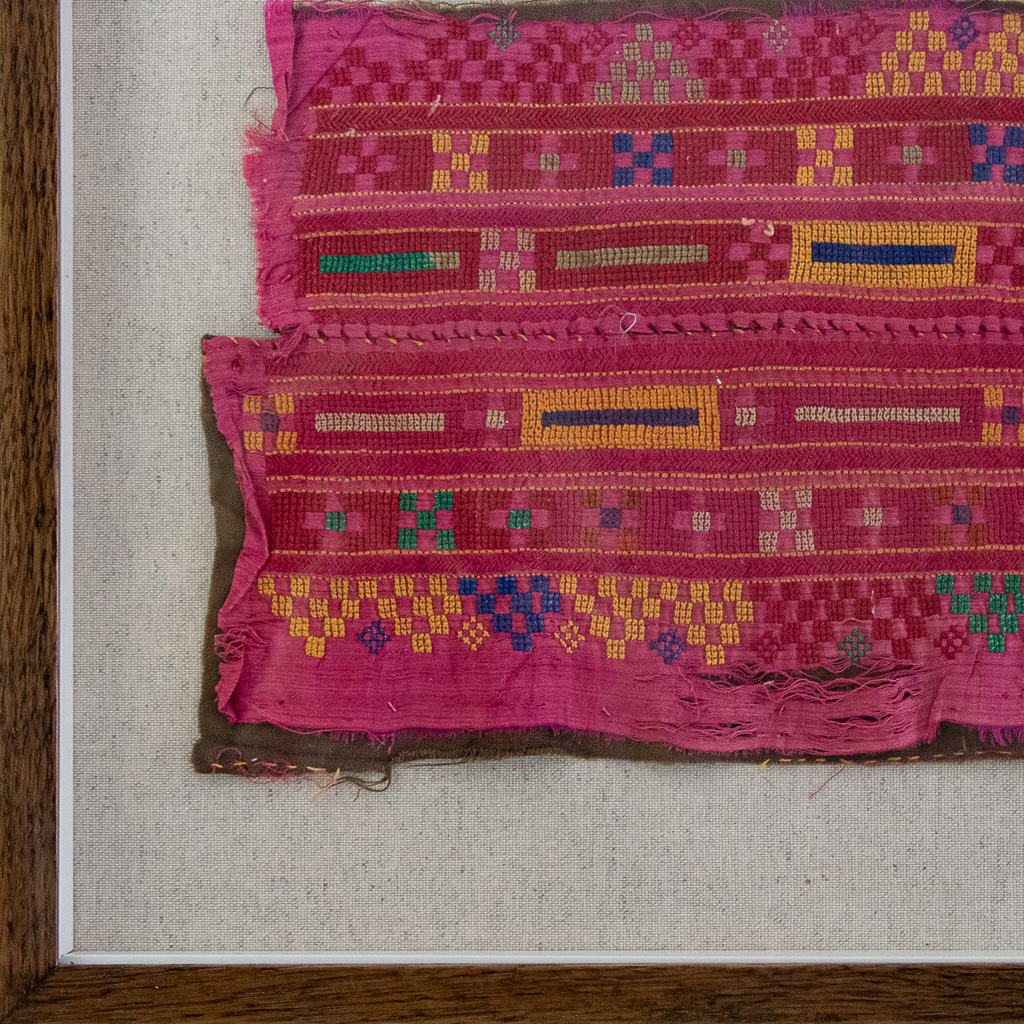 framed textiles, framed fabric, shenouk, indian textiles, indian embroidery, wall art, textiles as art, country house art, unique art, unique art for the home, framed fabric fragments, vintage embroidery, vintage fabric, vintage framed fabric, fabric art, indian sleeve cuffs, indian embroideries, framed embroidered panel