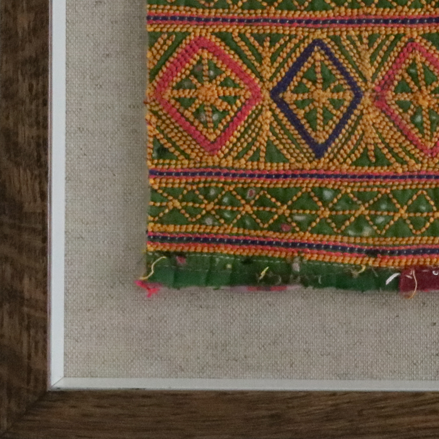 framed textiles, framed fabric, shenouk, indian textiles, indian embroidery, wall art, textiles as art, country house art, unique art, unique art for the home, framed fabric fragments, vintage embroidery, vintage fabric, vintage framed fabric, fabric art