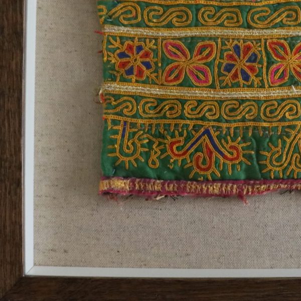 framed textiles, framed fabric, shenouk, indian textiles, indian embroidery, wall art, textiles as art, country house art, unique art, unique art for the home, framed fabric fragments, vintage embroidery, vintage fabric, vintage framed fabric, fabric art