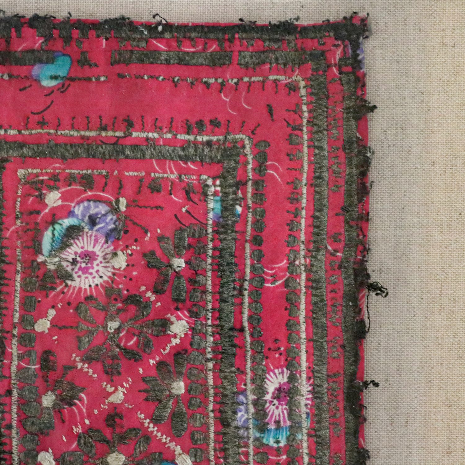 framed textiles, framed fabric, shenouk, indian textiles, indian embroidery, wall art, textiles as art, country house art, unique art, unique art for the home, framed fabric fragments, vintage embroidery, vintage fabric, vintage framed fabric, fabric art, indian sleeve cuffs, indian embroideries, framed embroidered panel