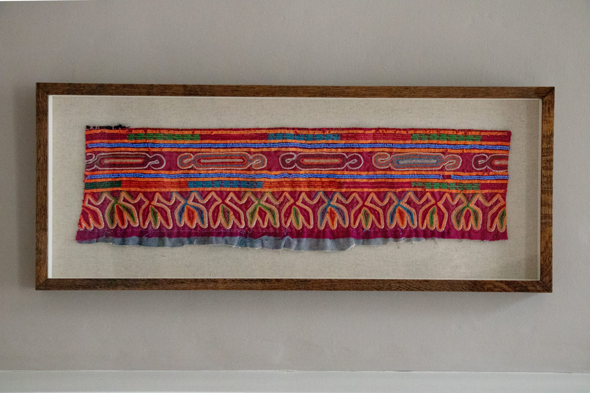 framed textiles, framed fabric, shenouk, indian textiles, indian embroidery, wall art, textiles as art, country house art, unique art, unique art for the home, framed fabric fragments, vintage embroidery, vintage fabric, vintage framed fabric, fabric art, indian sleeve cuffs, indian embroideries, framed embroidered panel