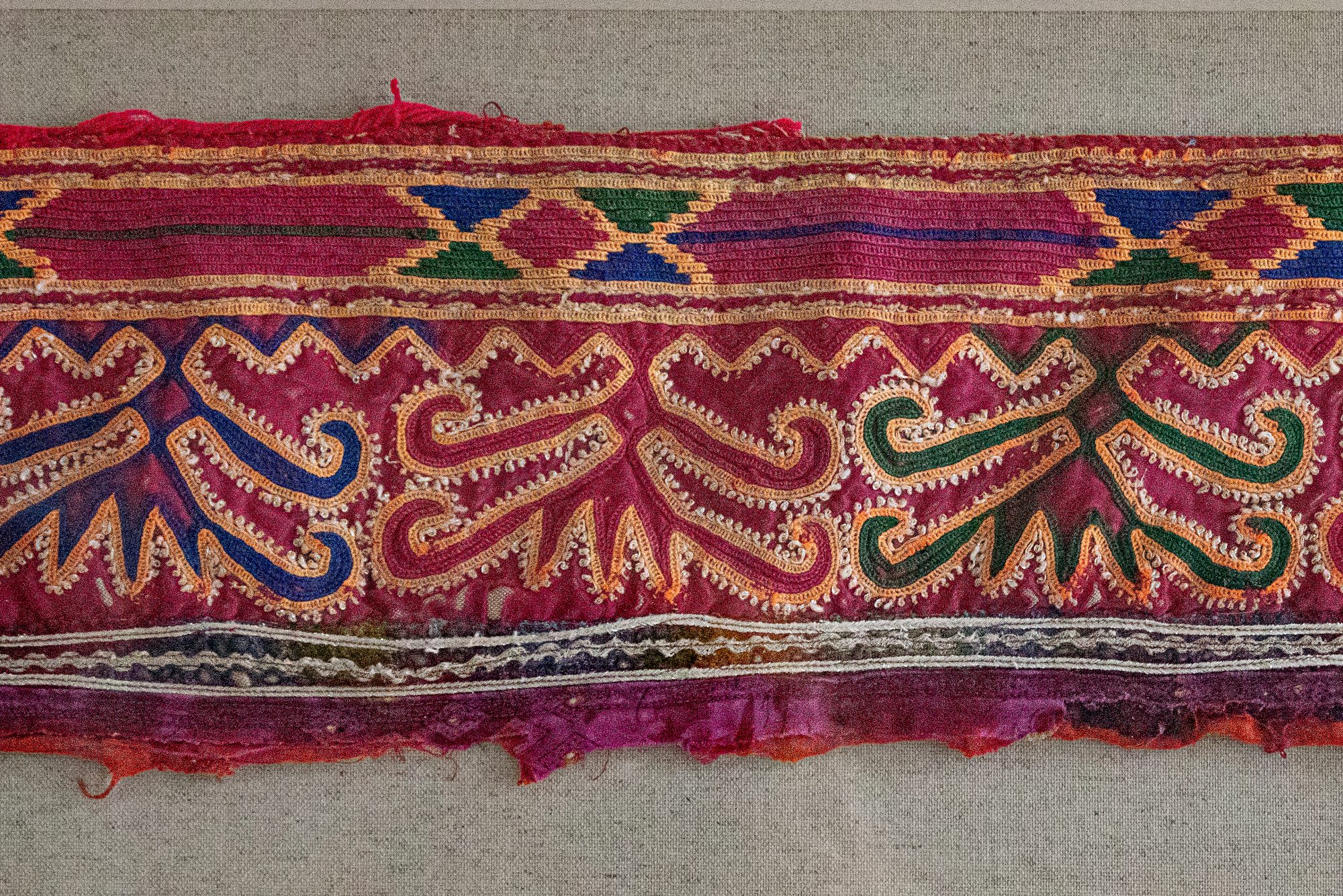 framed textiles, framed fabric, shenouk, indian textiles, indian embroidery, wall art, textiles as art, country house art, unique art, unique art for the home, framed fabric fragments, vintage embroidery, vintage fabric, vintage framed fabric, fabric art, indian sleeve cuffs, indian embroideries, framed embroidered panel