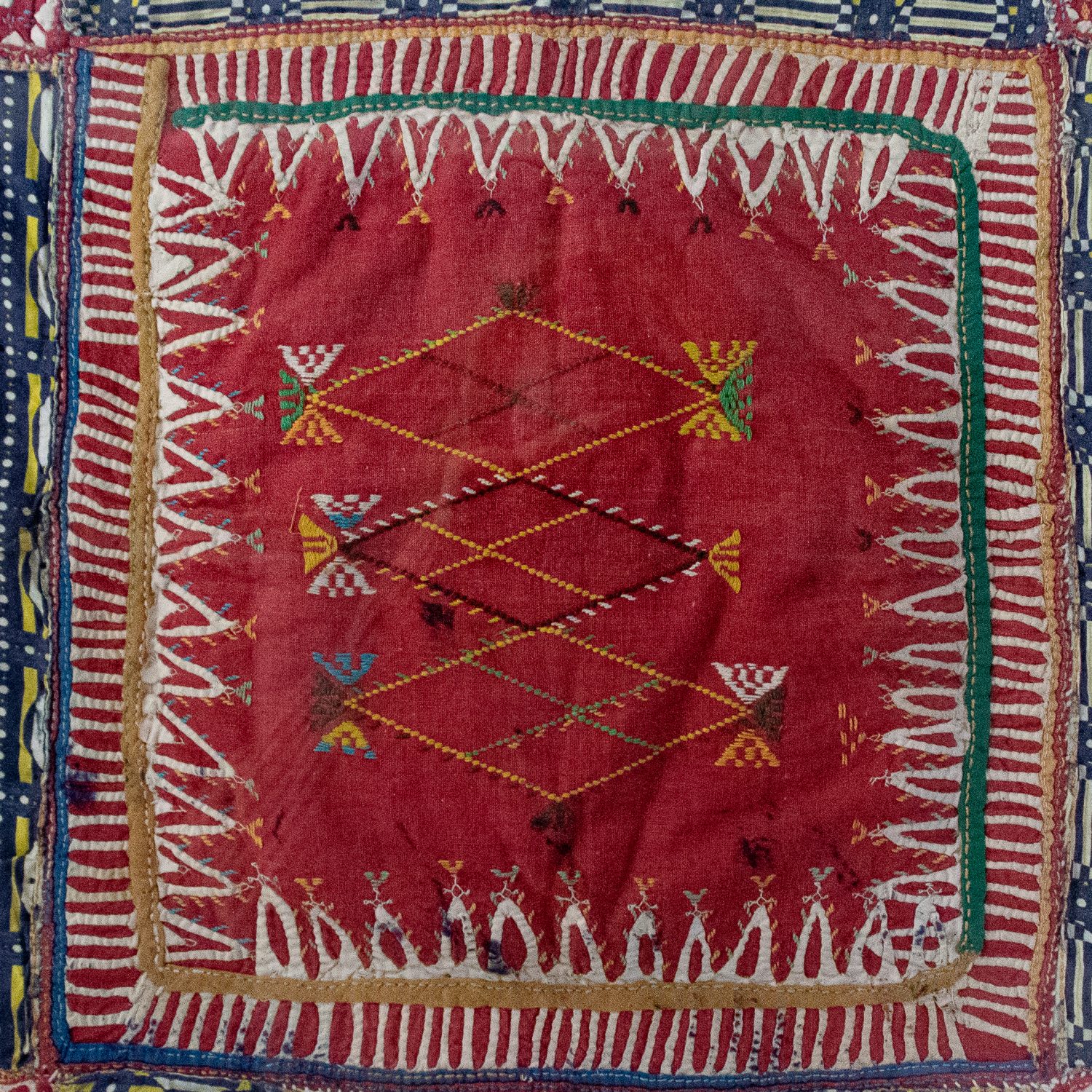 Hathaway Hill Vintage Framed Textile. Indian block print fabric. Block print fabric. Vintage indian textiles.