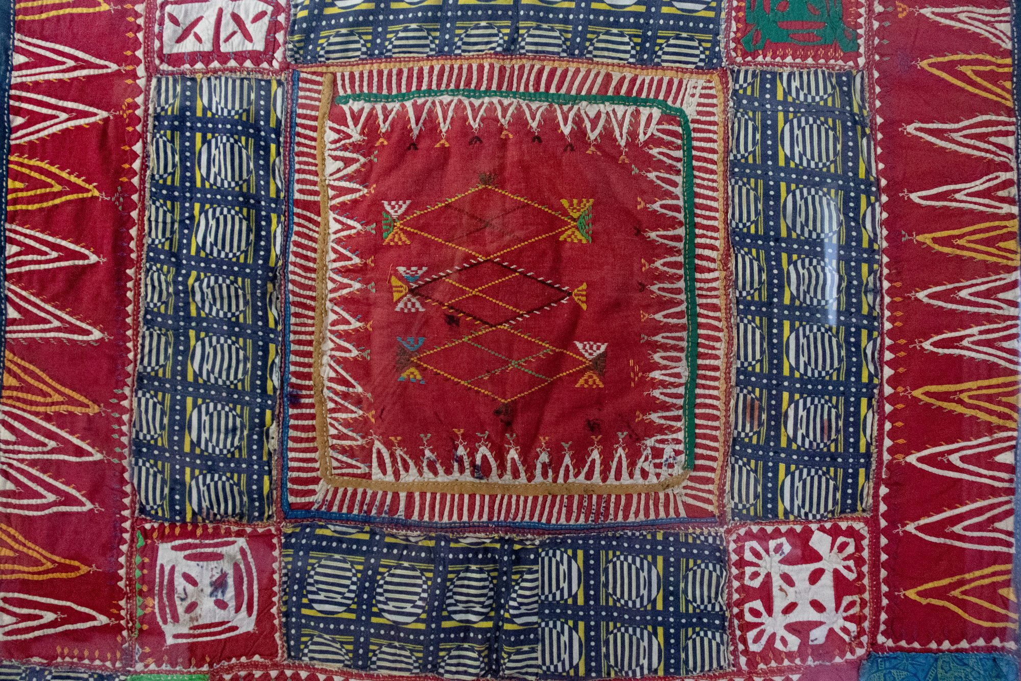 Hathaway Hill Vintage Framed Textile. Indian block print fabric. Block print fabric. Vintage indian textiles.