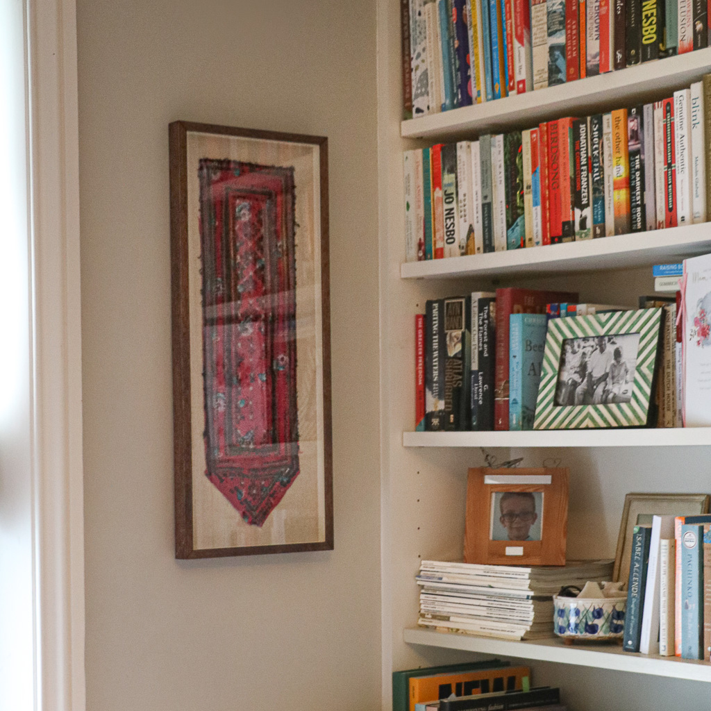 Silver Hill Vintage Framed Textile. Indian block print fabric. Block print fabric. Vintage indian textiles.