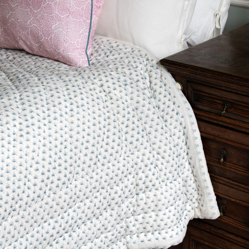 Block print quilts, block print lampshades, shenouk, bedroom decor, English block print, indian block print, indian textiles, quilts, lampshades, gathered lampshades, online shopping block print, online shopping homewares, online home fabrics, home fabrics, blue quilts, blue cushions, bedroom decor, teal quilt, aqua quilt, linen lampshades, luxury bed linen, uk quilts, uk lampshades, block print cushions, cushions, bedroom cushions