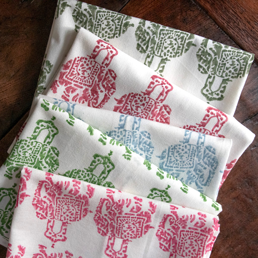 shenouk, block print, handmade table linen, online shopping tablecloths, online shopping tea towels, block print uk, indian block print, tea towels, kitchen fabrics, hand towels, kitchen towels, luxury linens, indian textiles