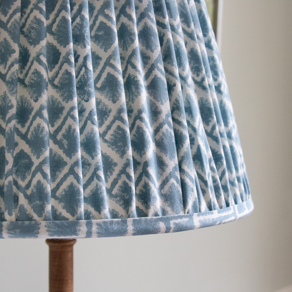 indian block print, shenouk, luxury lampshades, block print lampshades, block print, uk lampshades, online lampshades, handmade lampshades, gathered lampshades, pleated lampshades, online shopping lampshades, English lampshades