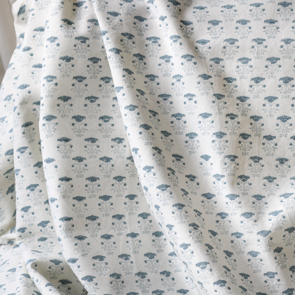 Bitta Fabric in Blue. Indian block print fabric. Block print fabric.