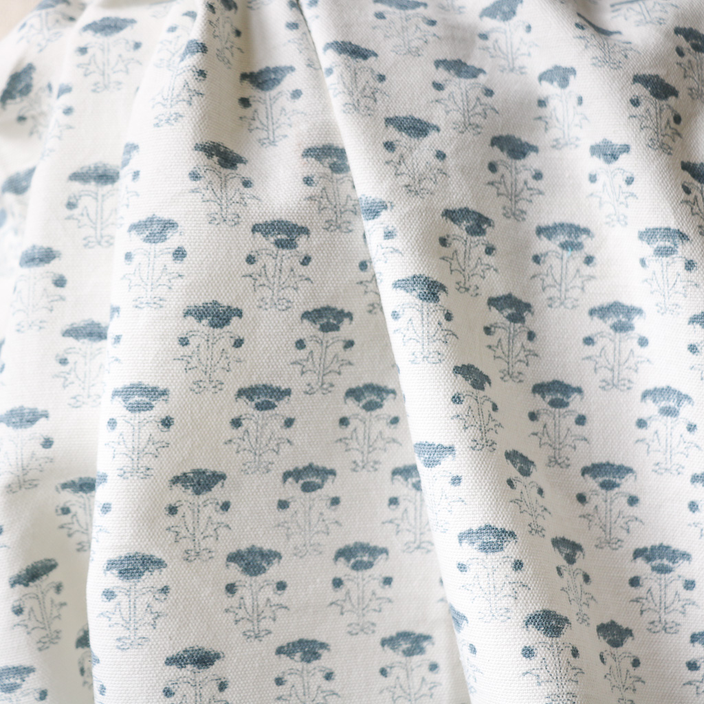 Bitta Fabric in Blue. Indian block print fabric. Block print fabric.