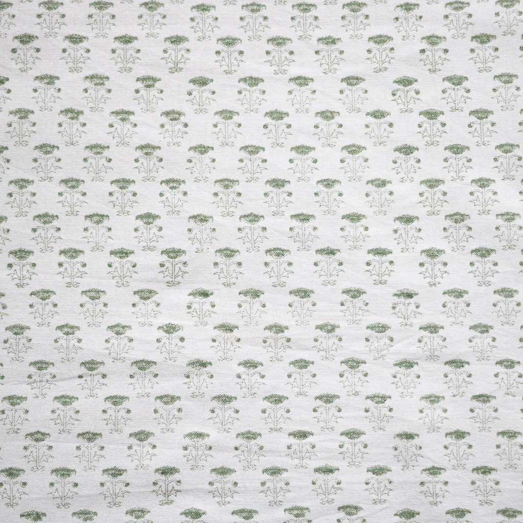 Bitta Fabric in Moss. Indian block print fabric. Block print fabric.