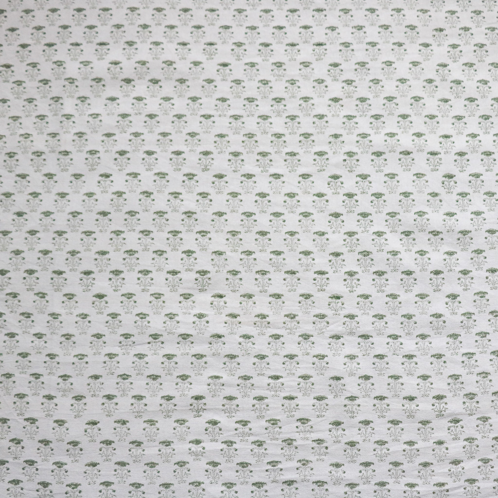 Bitta Fabric in Moss. Indian block print fabric. Block print fabric.
