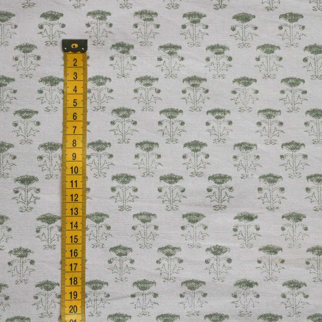 Bitta Fabric in Moss. Indian block print fabric. Block print fabric.
