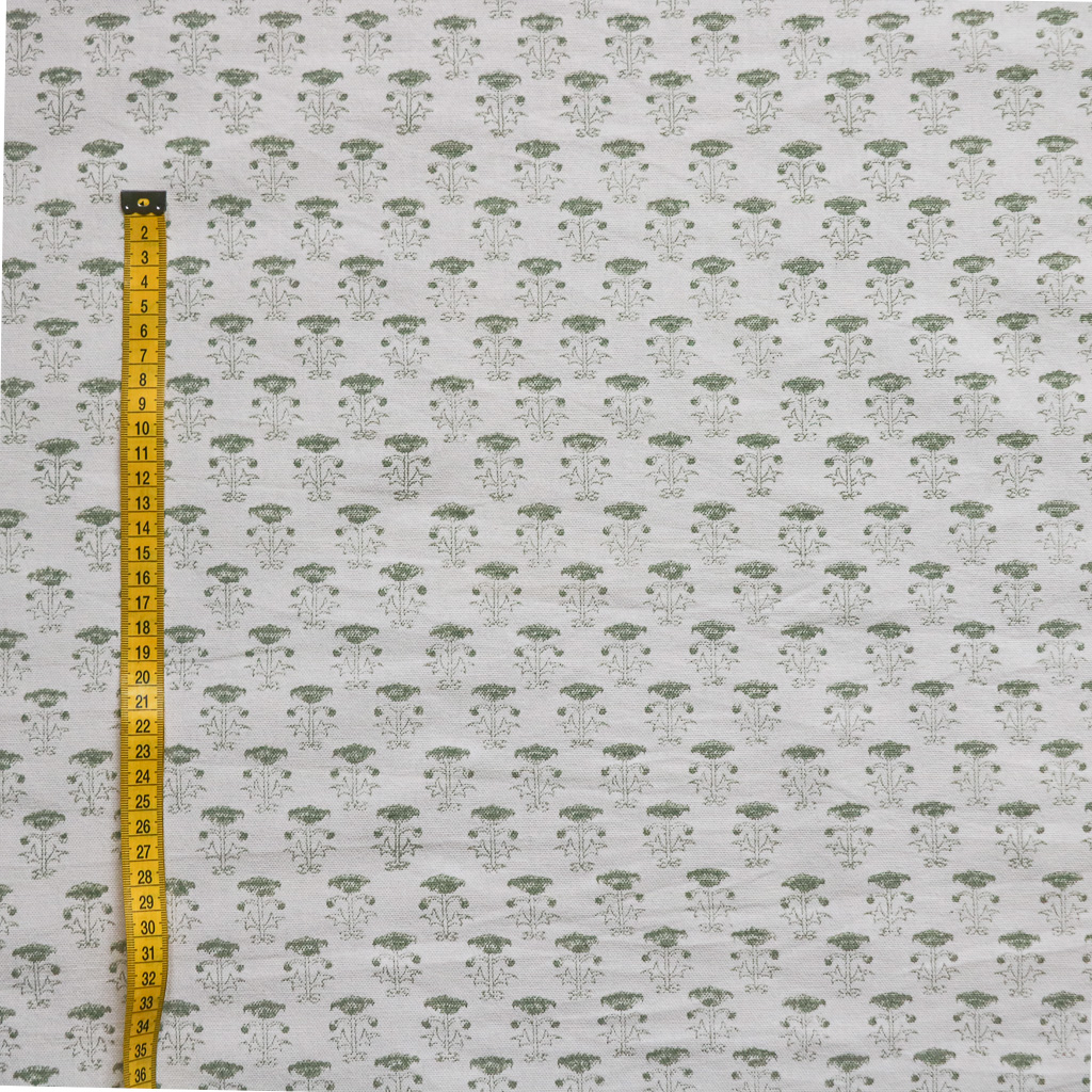 Bitta Fabric in Moss. Indian block print fabric. Block print fabric.