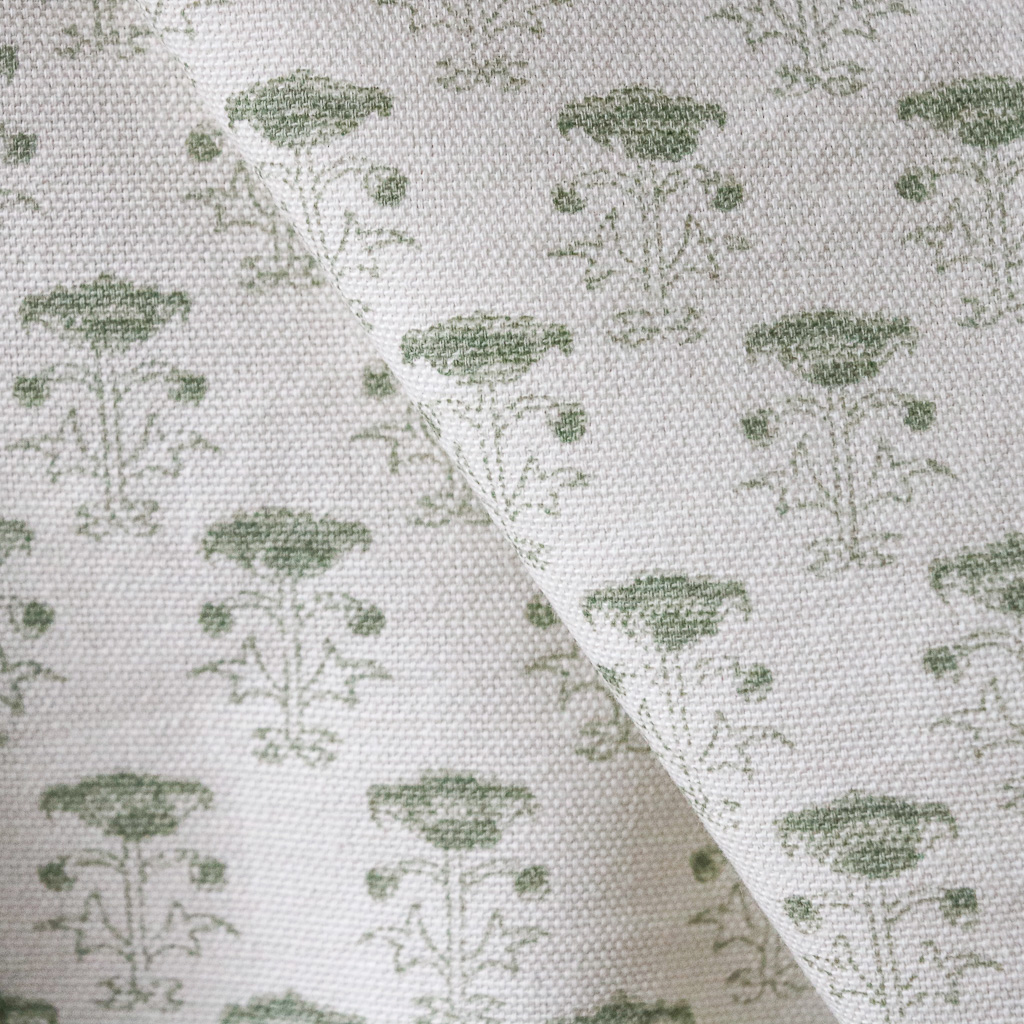 Bitta Fabric in Moss. Indian block print fabric. Block print fabric.