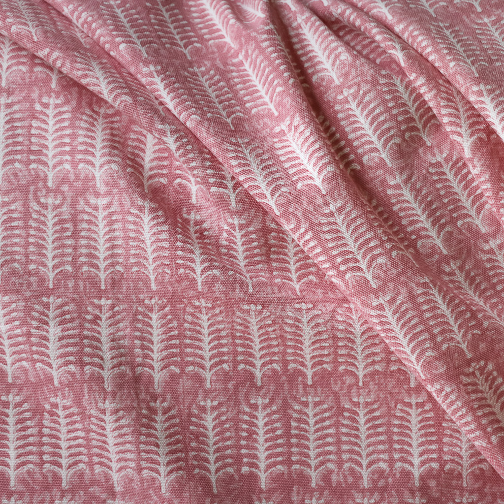 Buffy Fabric in Dusty Rose. Indian block print fabric. Block print fabric.