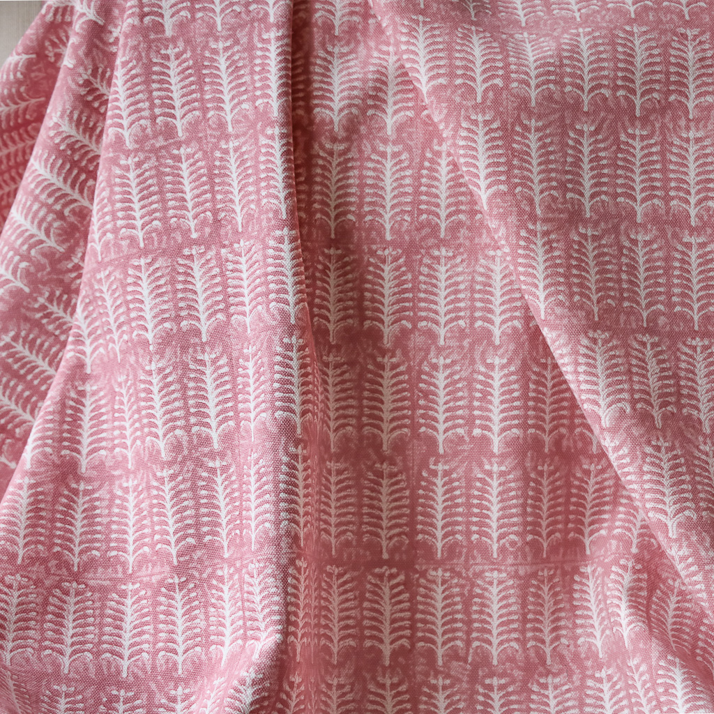 Buffy Fabric in Dusty Rose. Indian block print fabric. Block print fabric.