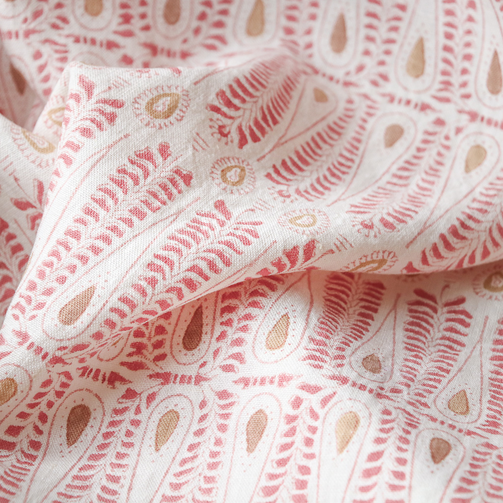 Carolla Fabric in Dusty Rose and Caramel. Indian block print fabric. Block print fabric. Carolla Fabric in Dusty Rose and Caramel. Indian block print fabric. Block print fabric.