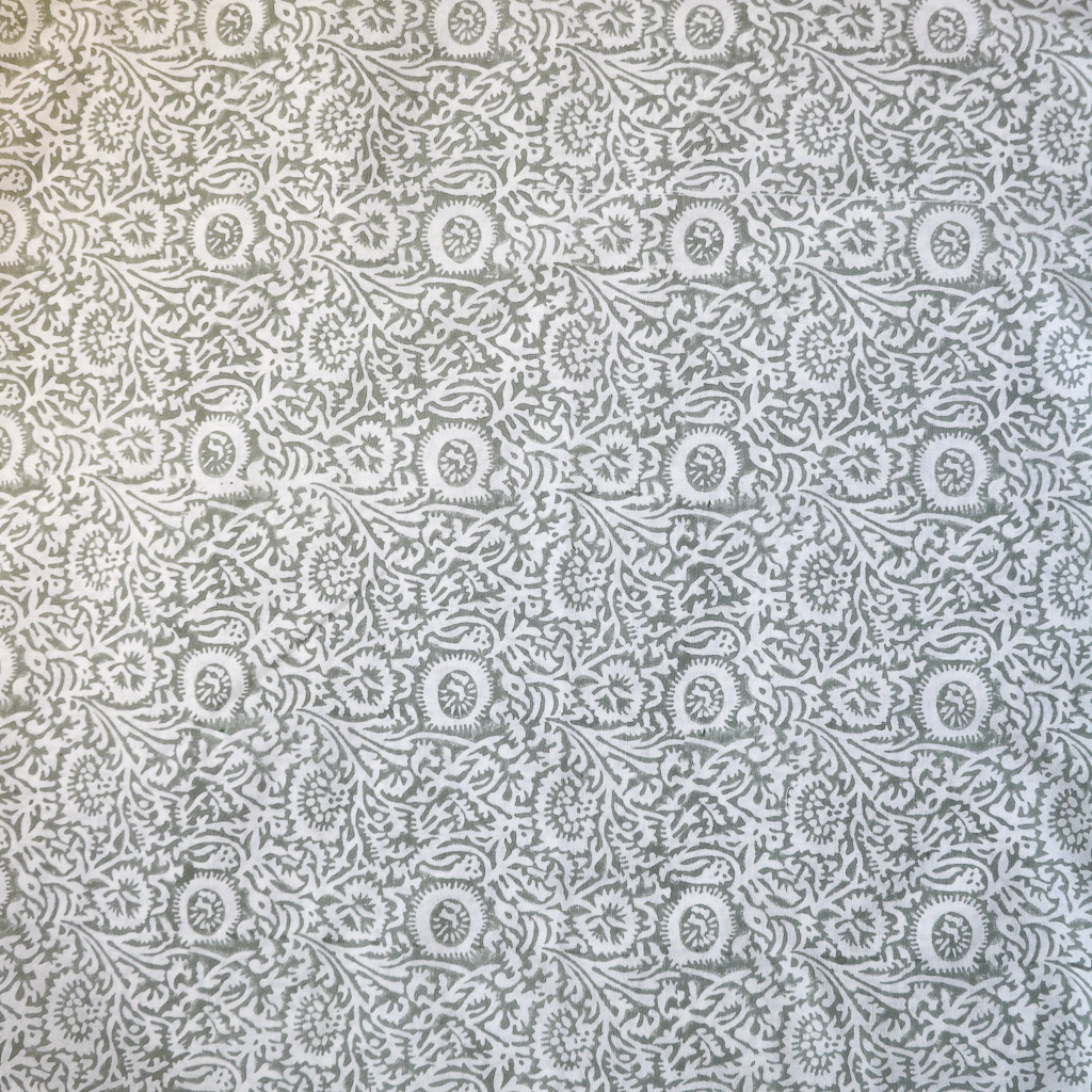 Floral Field in Sage Fabric. Indian block print fabric. Block print fabric.