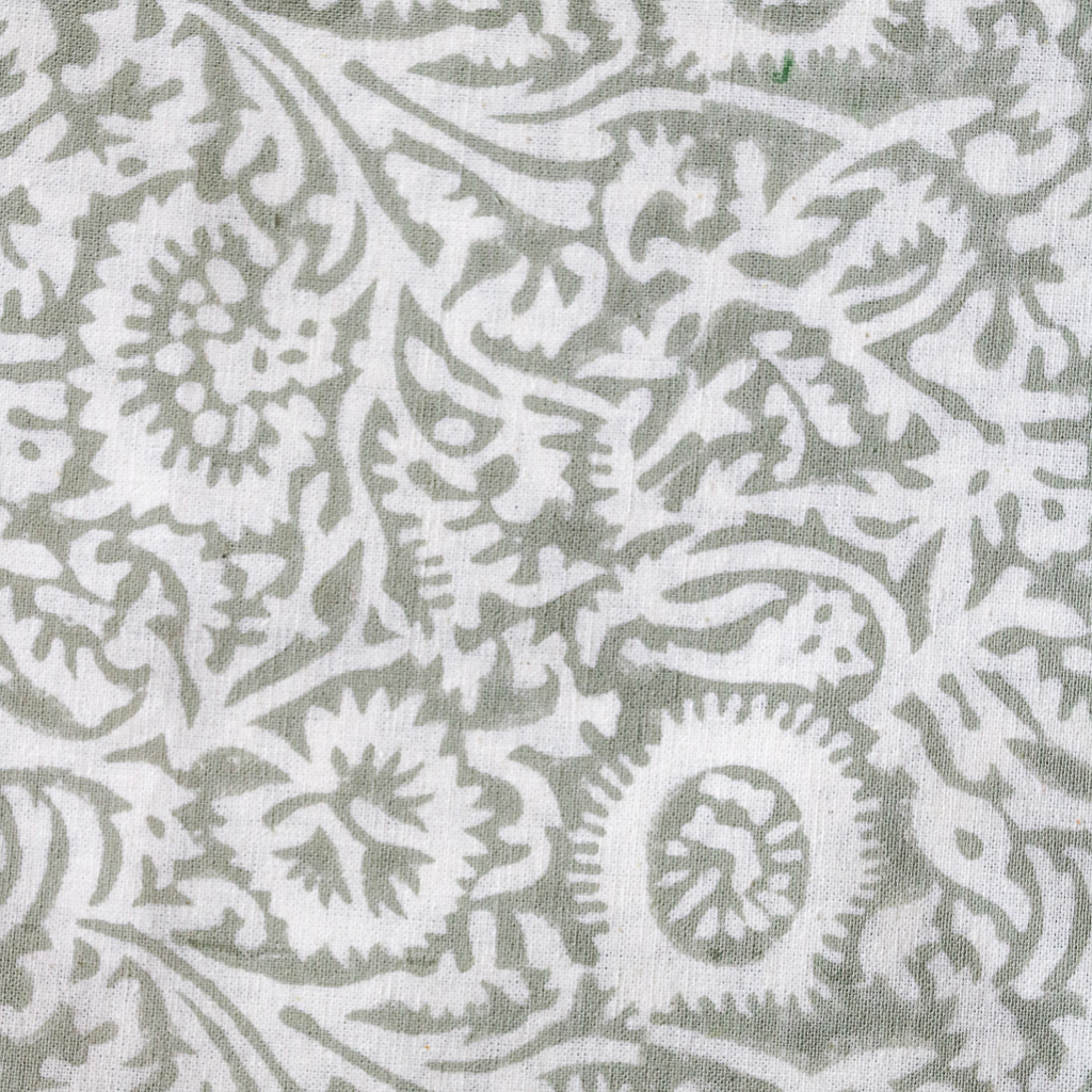Floral Field in Sage Fabric. Indian block print fabric. Block print fabric.