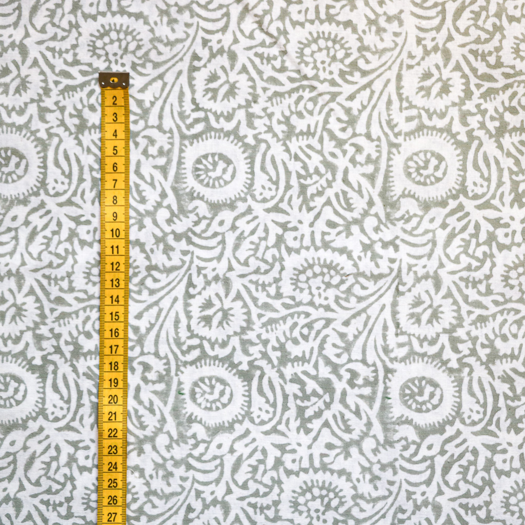 Floral Field in Sage Fabric. Indian block print fabric. Block print fabric.