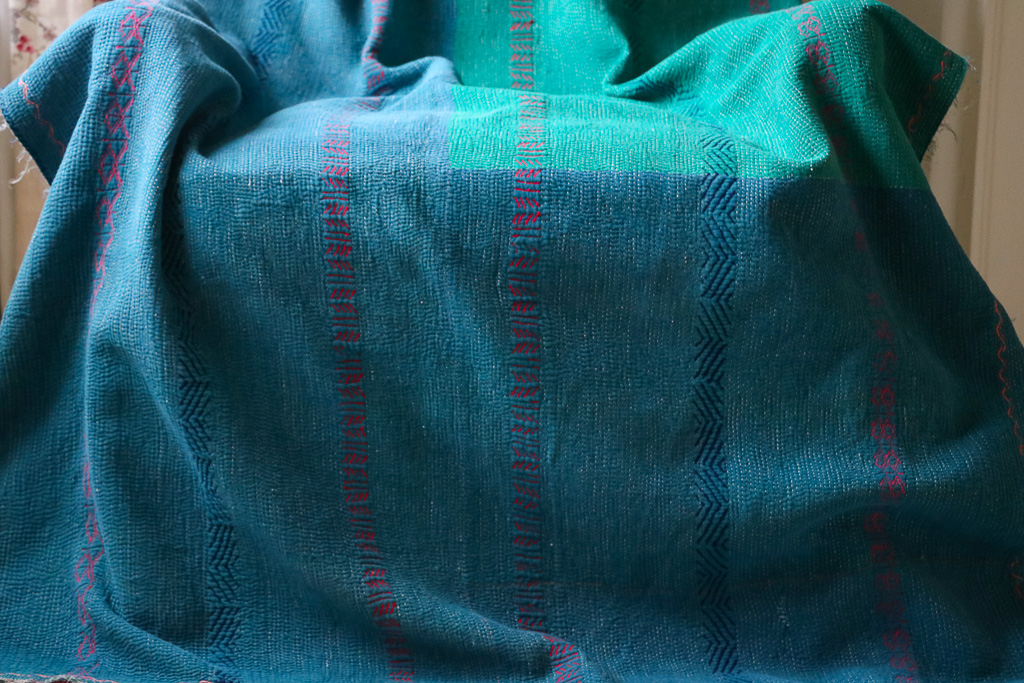 Nettie Kantha. Indian hand block print fabric. Block print fabric. Indian vintage kantha