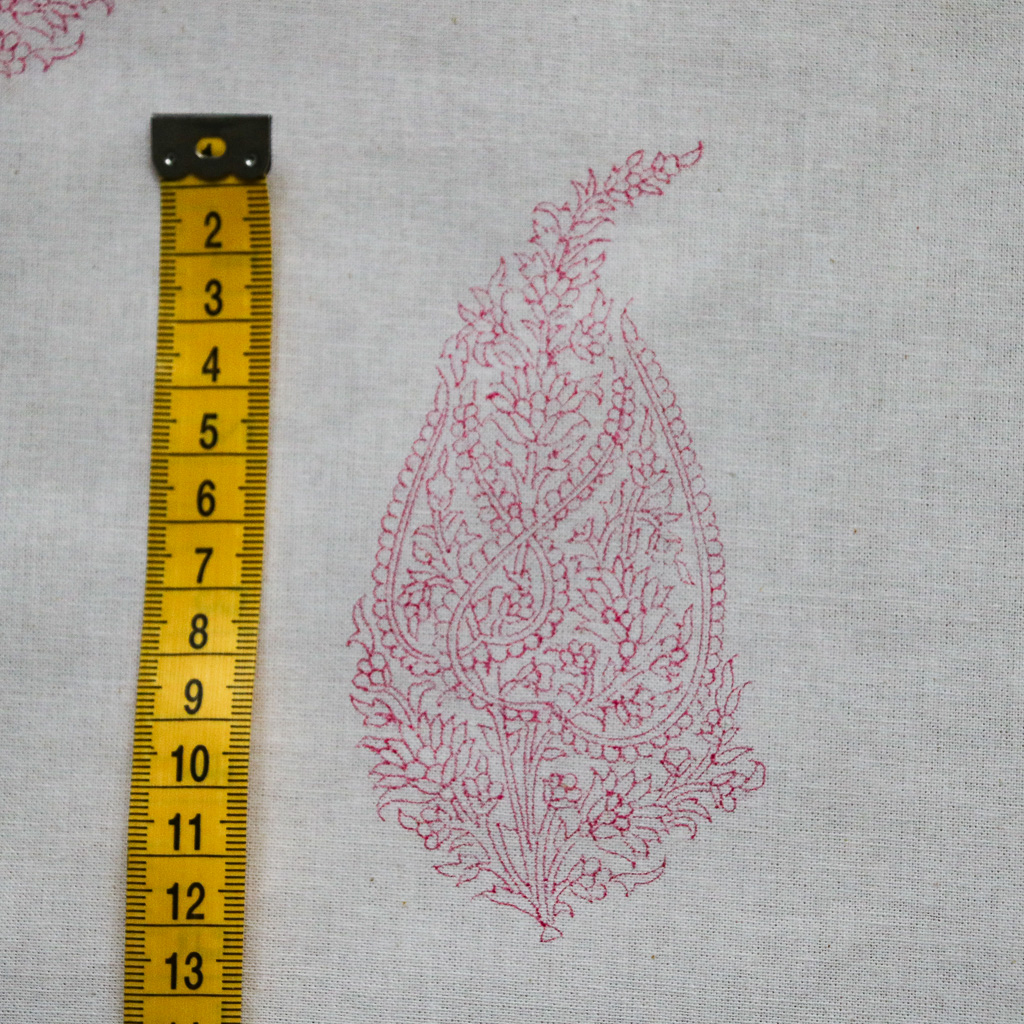 Pink Paisley Fabric. Indian block print fabric. Block print fabric.
