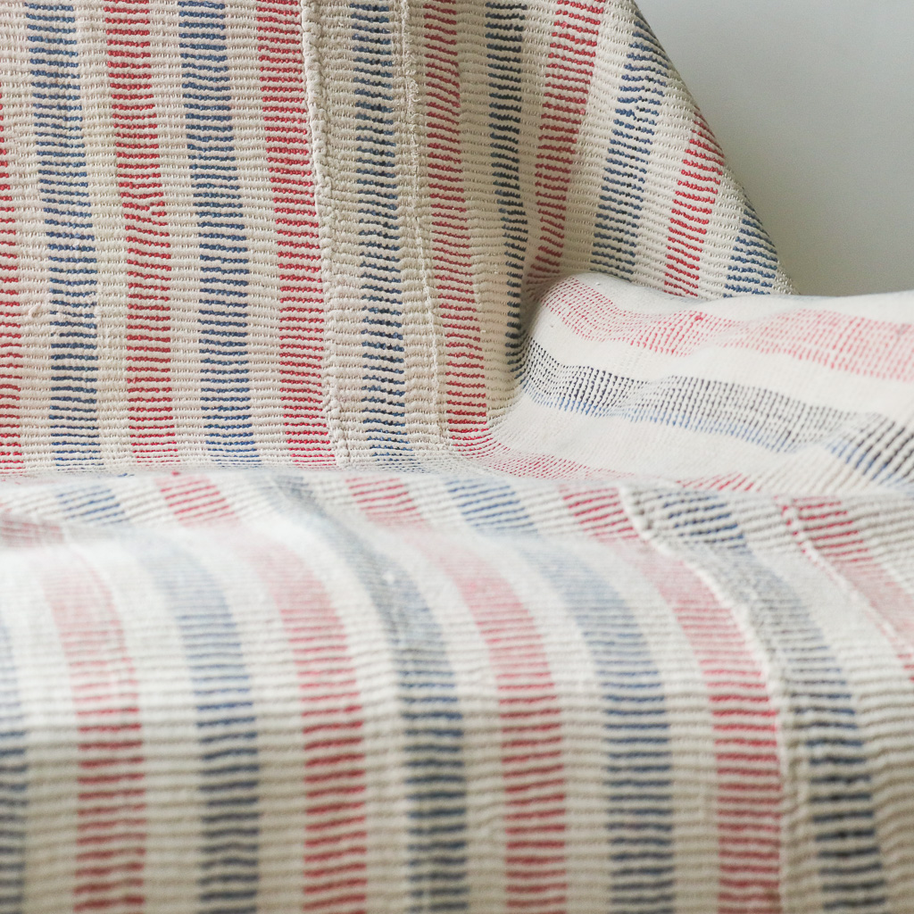 Rory (I) Blanket/Rug. Indian hand block print fabric. Block print fabric, vintage kantha, vintage textiles, indian textiles, Indian kantha, shenouk, Bengali blankets, Indian rugs, Vintage Indian Rugs