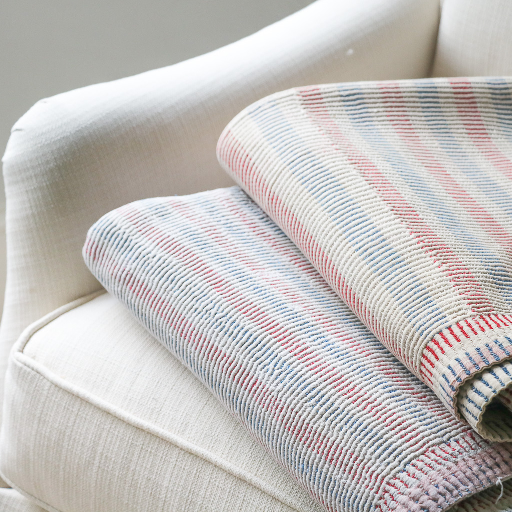 Rory (I) Blanket/Rug. Indian hand block print fabric. Block print fabric, vintage kantha, vintage textiles, indian textiles, Indian kantha, shenouk, Bengali blankets, Indian rugs, Vintage Indian Rugs