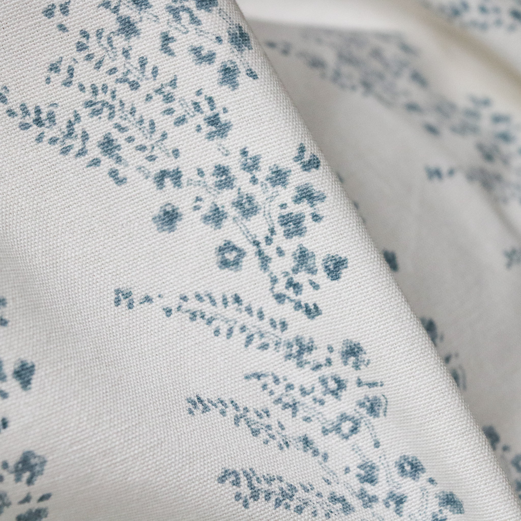 Selina Fabric in Denim Blue. Indian block print fabric. Block print fabric. Selina Fabric in Denim Blue. Indian block print fabric. Block print fabric.