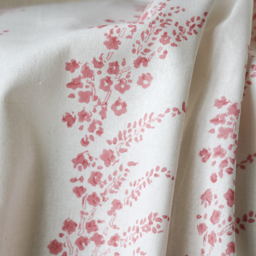 Selina Fabric in Rose. Indian block print fabric. Block print fabric. Selina Fabric in Rose. Indian block print fabric. Block print fabric.