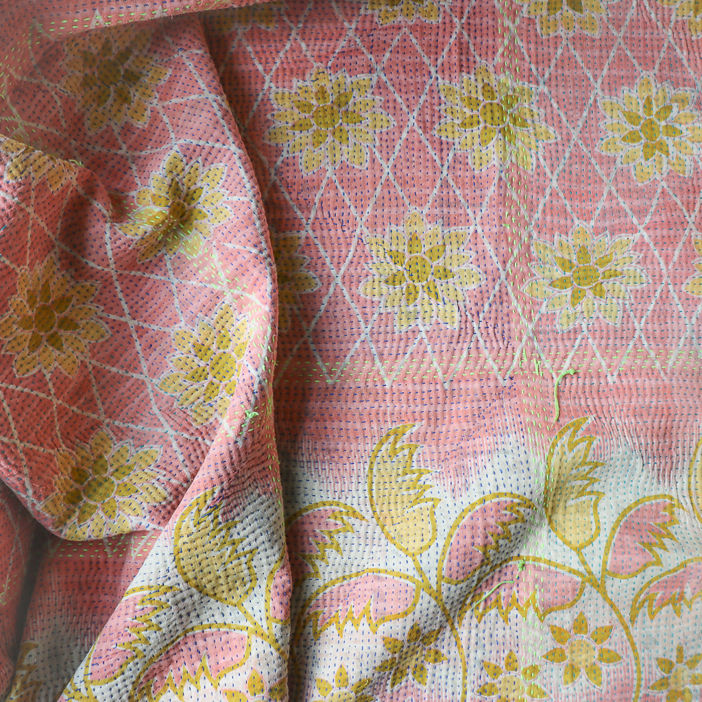 Ursula Kantha. Indian hand block print fabric. Block print fabric. Indian vintage kantha Ursula Kantha. Indian hand block print fabric. Block print fabric. Indian vintage kantha