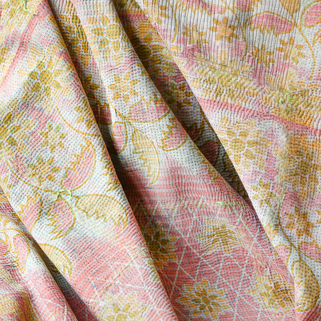 Ursula Kantha. Indian hand block print fabric. Block print fabric. Indian vintage kantha Ursula Kantha. Indian hand block print fabric. Block print fabric. Indian vintage kantha