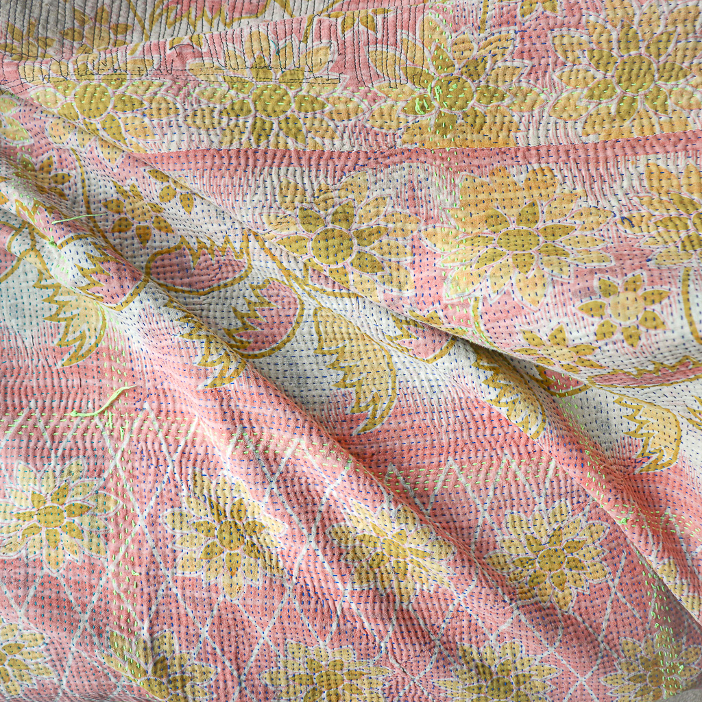 Ursula Kantha. Indian hand block print fabric. Block print fabric. Indian vintage kantha Ursula Kantha. Indian hand block print fabric. Block print fabric. Indian vintage kantha