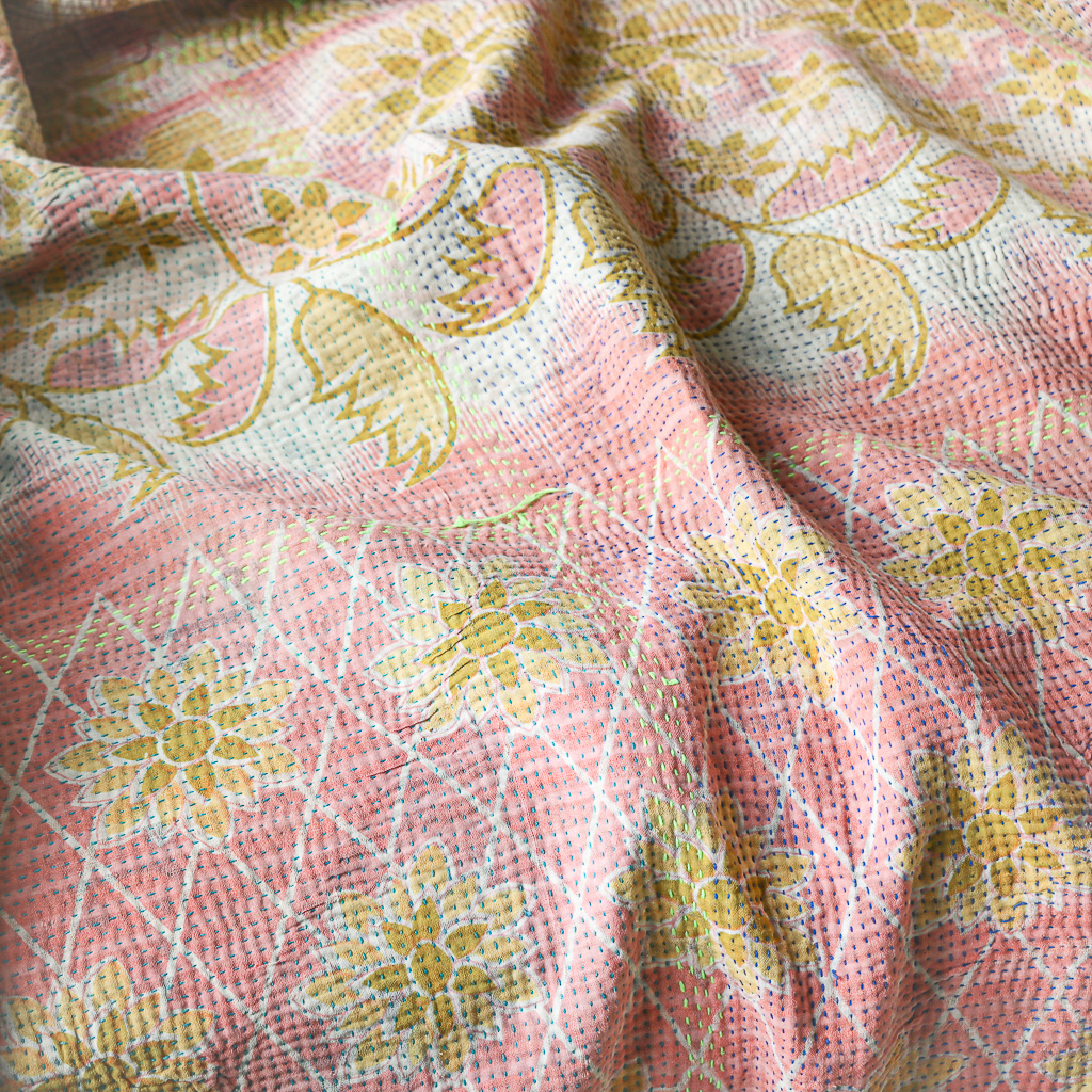 Ursula Kantha. Indian hand block print fabric. Block print fabric. Indian vintage kantha Ursula Kantha. Indian hand block print fabric. Block print fabric. Indian vintage kantha