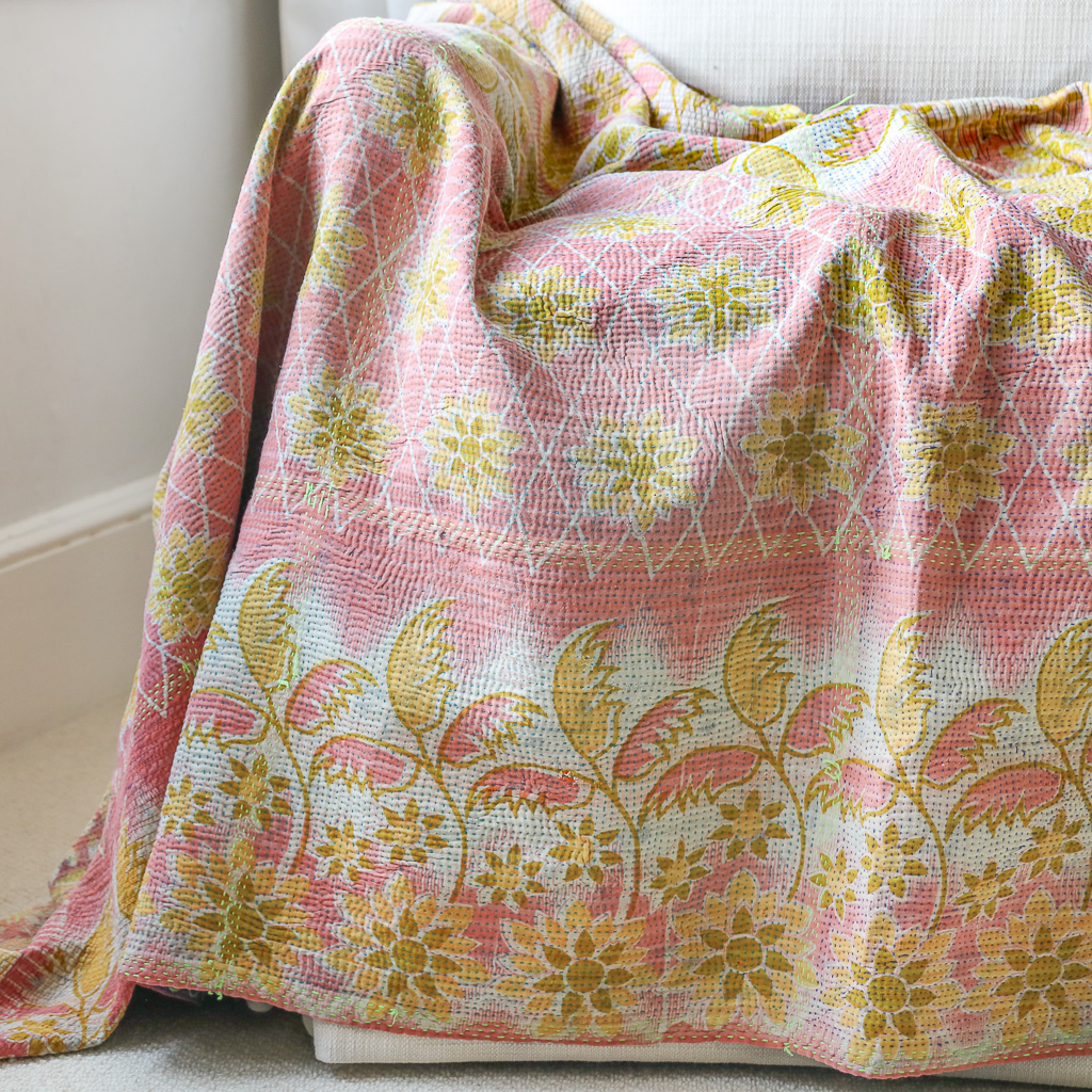 Ursula Kantha. Indian hand block print fabric. Block print fabric. Indian vintage kantha Ursula Kantha. Indian hand block print fabric. Block print fabric. Indian vintage kantha