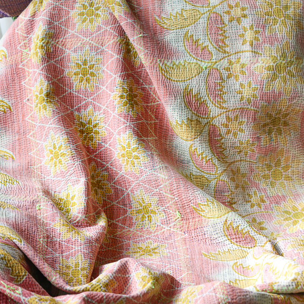 Ursula Kantha. Indian hand block print fabric. Block print fabric. Indian vintage kantha Ursula Kantha. Indian hand block print fabric. Block print fabric. Indian vintage kantha